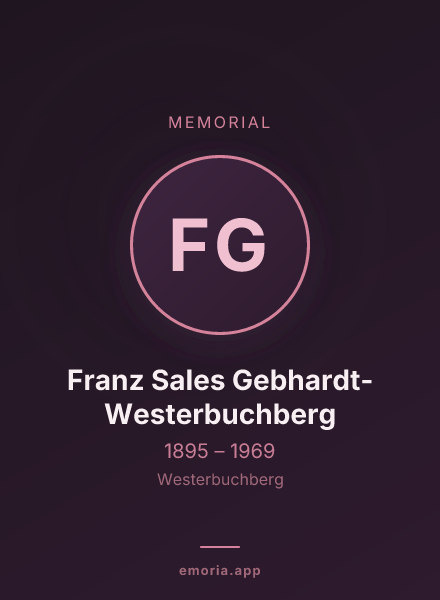 Memorial portrait of Franz Sales Gebhardt-Westerbuchberg