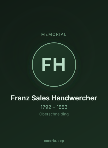 Memorial portrait of Franz Sales Handwercher