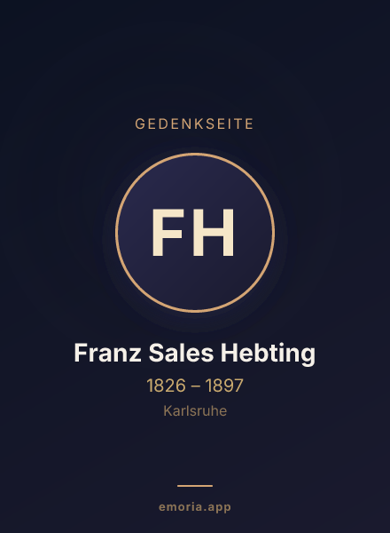 Gedenkportrait von Franz Sales Hebting