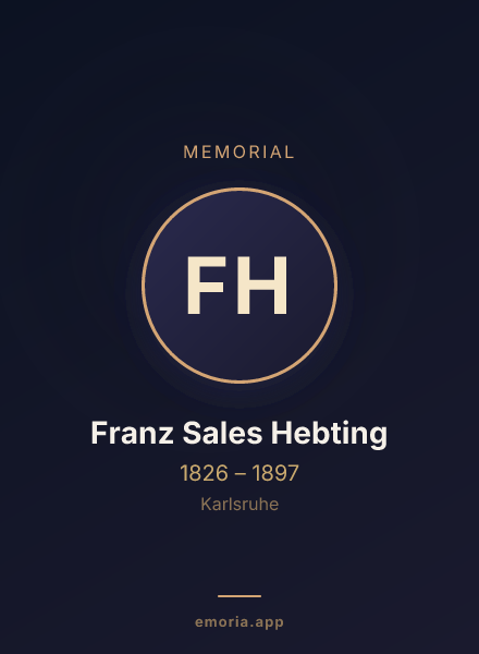 Memorial portrait of Franz Sales Hebting