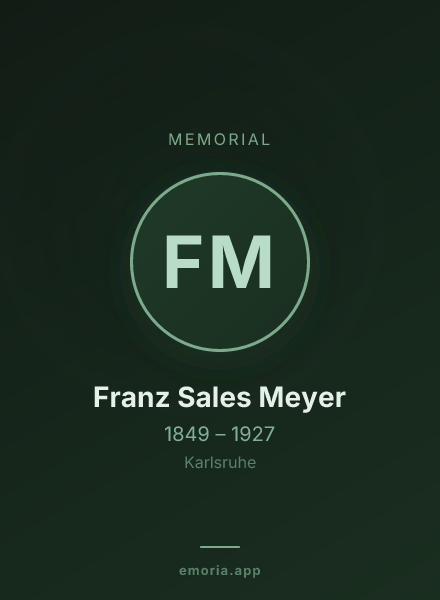Memorial portrait of Franz Sales Meyer
