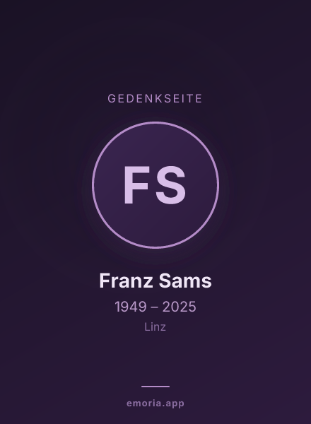 Gedenkportrait von Franz Sams
