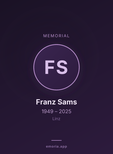 Memorial portrait of Franz Sams