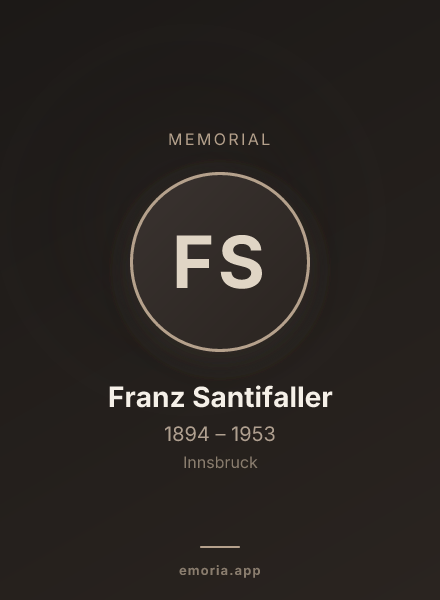Memorial portrait of Franz Santifaller