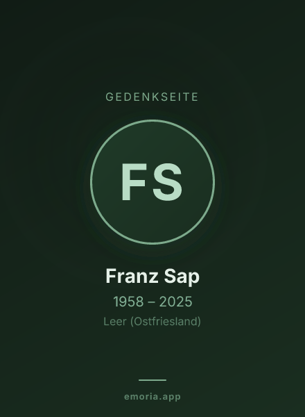 Gedenkportrait von Franz Sap