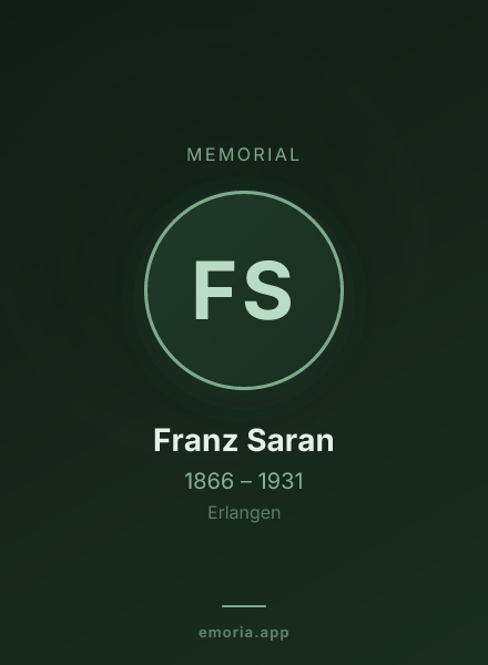 Memorial portrait of Franz Saran