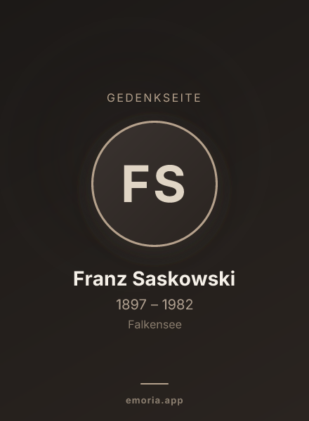 Gedenkportrait von Franz Saskowski