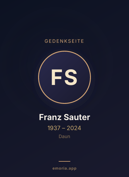 Gedenkportrait von Franz Sauter
