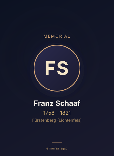 Memorial portrait of Franz Schaaf