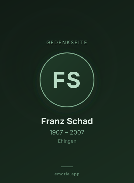 Gedenkportrait von Franz Schad