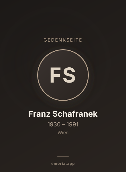 Gedenkportrait von Franz Schafranek