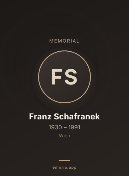 Memorial portrait of Franz Schafranek
