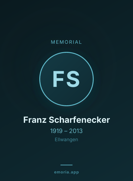 Memorial portrait of Franz Scharfenecker