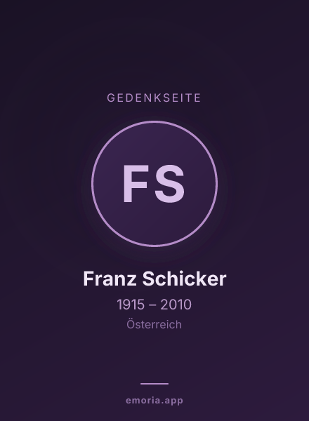 Gedenkportrait von Franz Schicker