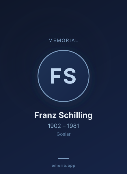 Memorial portrait of Franz Schilling