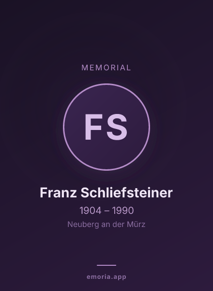 Memorial portrait of Franz Schliefsteiner
