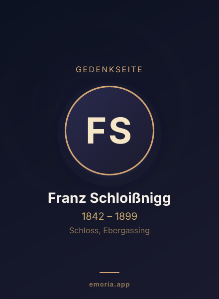Gedenkportrait von Franz Schloißnigg