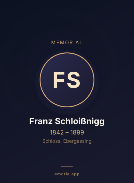 Memorial portrait of Franz Schloißnigg