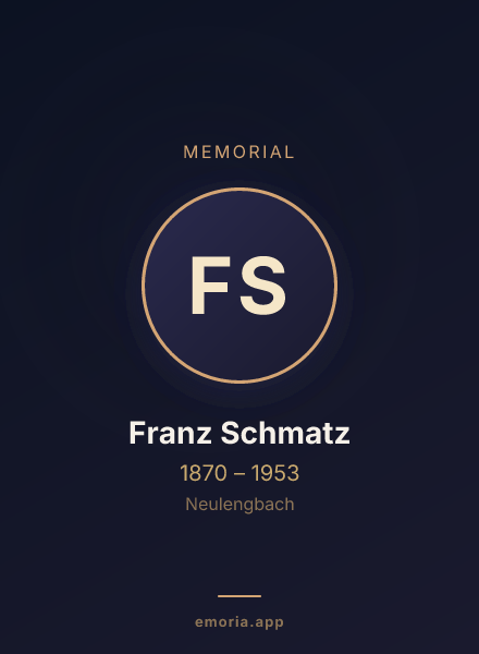 Memorial portrait of Franz Schmatz