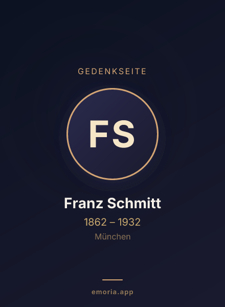 Gedenkportrait von Franz Schmitt
