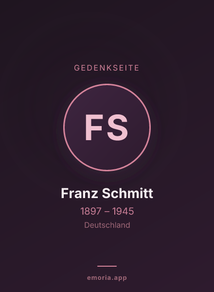 Gedenkportrait von Franz Schmitt