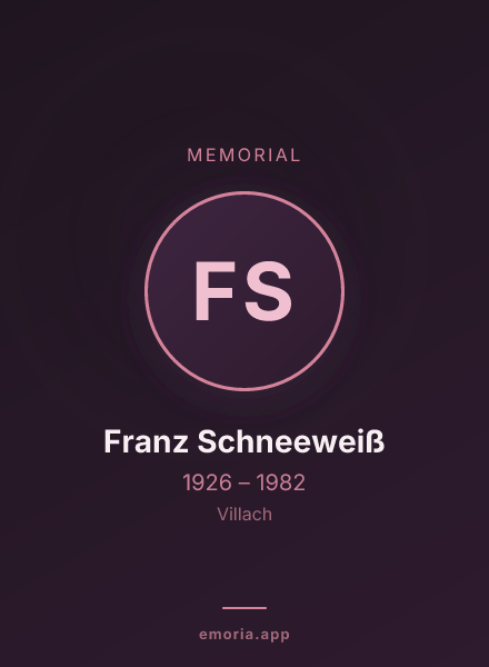 Memorial portrait of Franz Schneeweiß