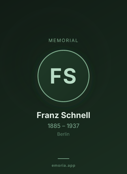 Memorial portrait of Franz Schnell