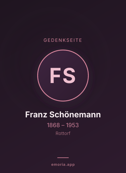 Gedenkportrait von Franz Schönemann