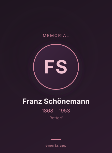 Memorial portrait of Franz Schönemann