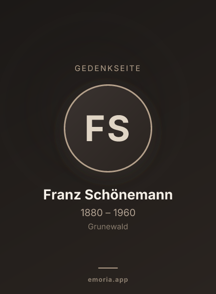 Gedenkportrait von Franz Schönemann