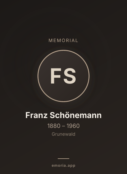 Memorial portrait of Franz Schönemann