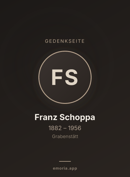 Gedenkportrait von Franz Schoppa