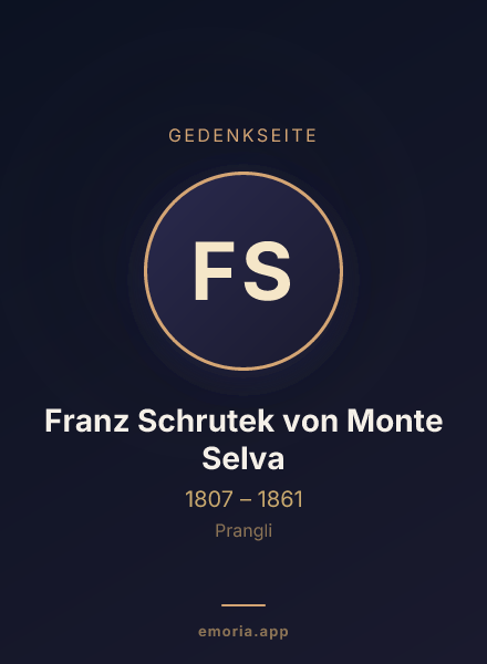 Gedenkportrait von Franz Schrutek von Monte Selva