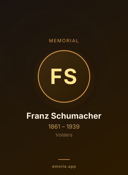 Memorial portrait of Franz Schumacher