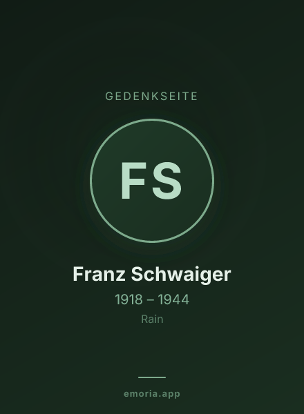 Gedenkportrait von Franz Schwaiger
