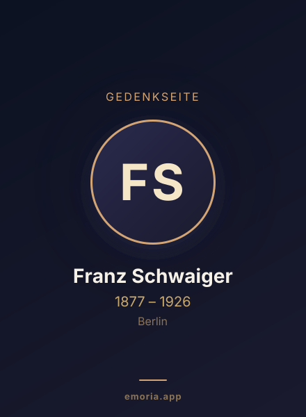 Gedenkportrait von Franz Schwaiger