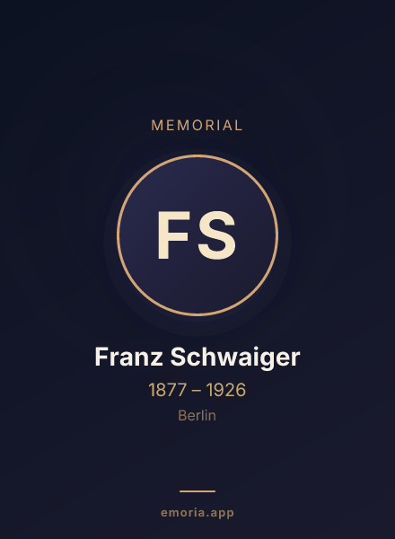 Memorial portrait of Franz Schwaiger