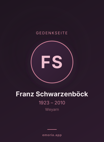 Gedenkportrait von Franz Schwarzenböck