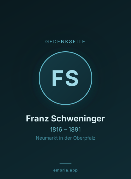 Gedenkportrait von Franz Schweninger