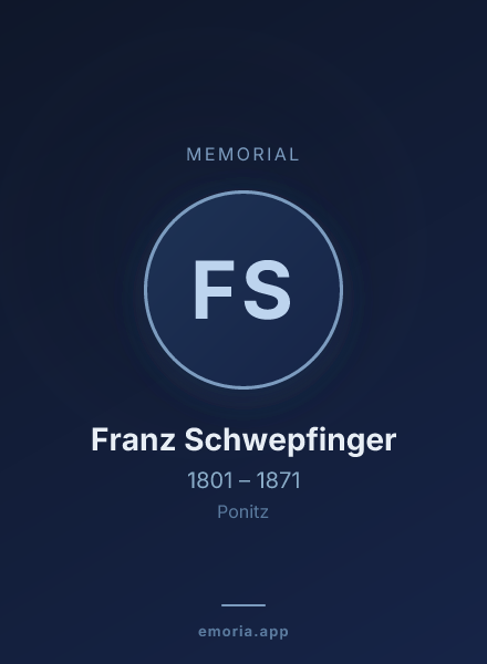 Memorial portrait of Franz Schwepfinger
