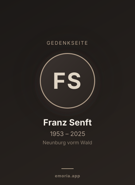 Gedenkportrait von Franz Senft