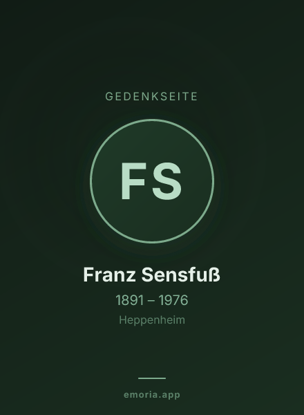 Gedenkportrait von Franz Sensfuß