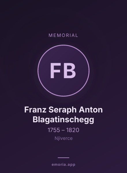 Memorial portrait of Franz Seraph Anton Blagatinschegg