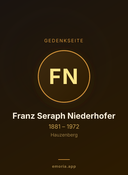 Gedenkportrait von Franz Seraph Niederhofer