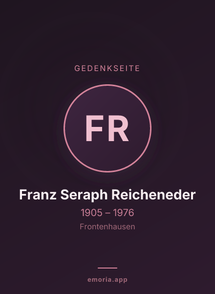 Gedenkportrait von Franz Seraph Reicheneder