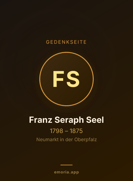 Gedenkportrait von Franz Seraph Seel