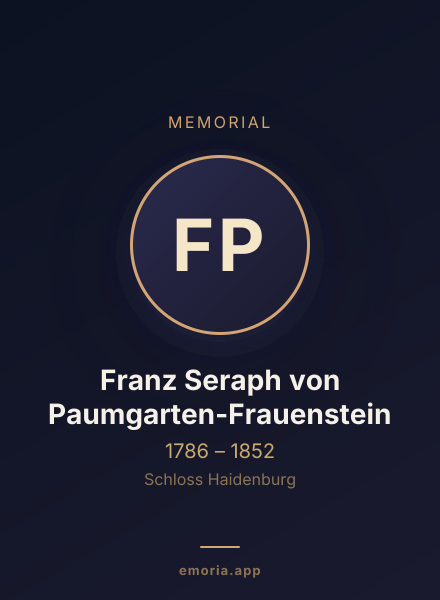 Memorial portrait of Franz Seraph von Paumgarten-Frauenstein