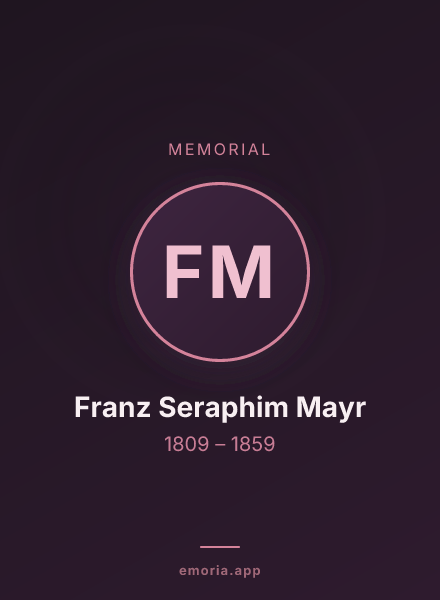 Memorial portrait of Franz Seraphim Mayr