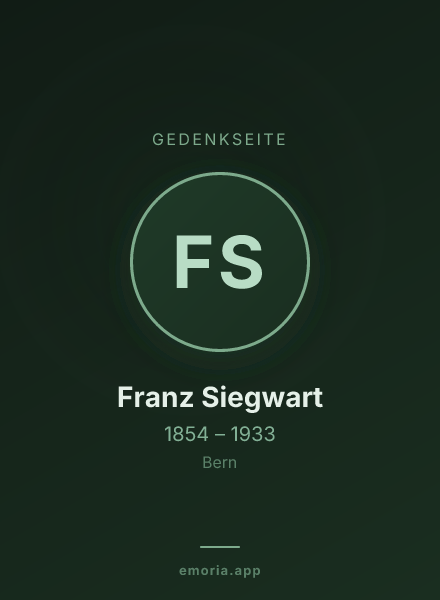 Gedenkportrait von Franz Siegwart