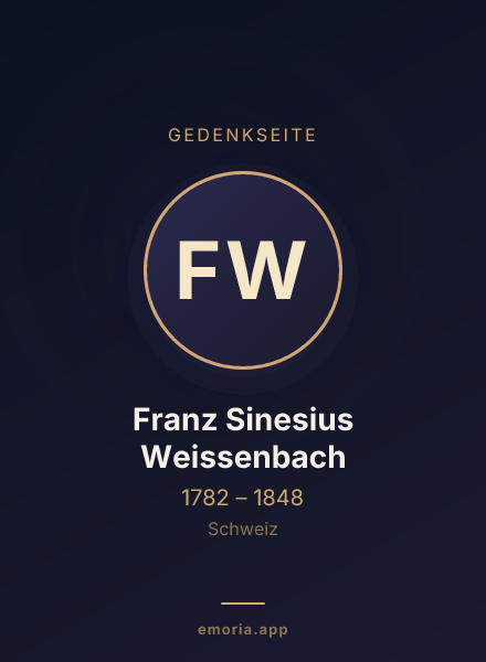 Gedenkportrait von Franz Sinesius Weissenbach